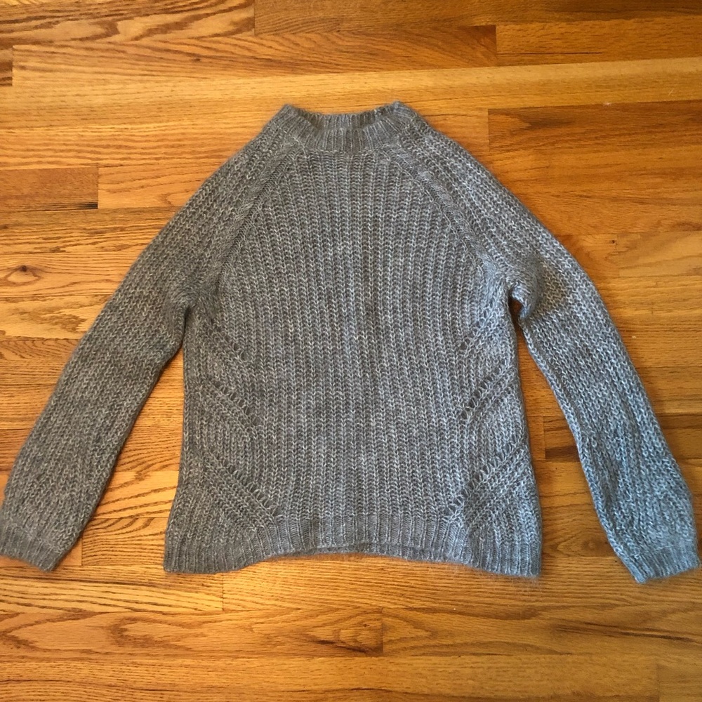 Sezane Heather Gray Knit Sweater